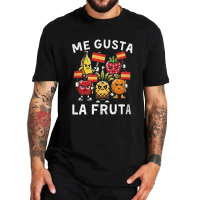 Baju-T, Me Gusta La Fruta, Saya Suka Buah-buahan, Meme Sepanyol, Gaya Y2k, Bahan Lembut, Baju-T Lehe