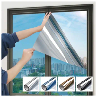 3/5/8m Window Privacy Film, One Way Mirror Film Anti UV Sun Blocking Heat Control Reflective Glass Tint Sticker for Home Office
