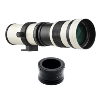 MF Super Telephoto Zoom Lens F/8.3-16 420-800mm for Canon M M2 M3 M5 M6 Mark II M10 M50 M100 M200 with M-mount Adapter Ring