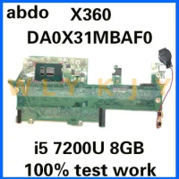 DA0X31MBAF0 907560-601 916787-601 for HP Spectre 13-W X360 13-W010CA 13-W Laptop Motherboard CPU I5 7200U 8GB 100% test