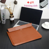 Laptop Sleeve for Macbook Air M2 Case Pro 13 12 13.3 14 15 16 Inch Leather Inner for Lenovo Dell HP Huawei Xiaomi Stand Bag