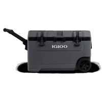 Igloo Overland 72 Quart Ice Chest Cooler with Wheels, Gray (31" x 18" x18)
