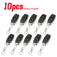 10pcs 433MHZ Remote Control Auto Code Electric Learning Code Gate Garage Door Opener with Keychain 2 Channel