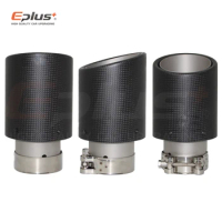 Car Matte Carbon Fibre Exhaust System Muffler Pipe Tip Curl Universal Silver Stainless Mufflers Decorations For Akrapovic