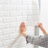 [COD] Sticker Tempel Wallpaper Dinding 3D Embosed Model Bata Aestethic Modern Minimalis 77x70cm 1Lem
