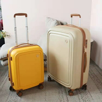 免運 多功能登機箱行李箱 小紅書日本復古黃色20寸密碼鎖登機箱24寸磨砂靜音萬向輪拉桿箱