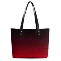 Bright Red And Black Ombre Handbags Minimalist Gradient Fun Shoulder Bag Outdoor PU Leather Tote Bag Lady Designer Shopper Bags