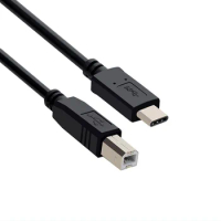 USB 2.0 Data Cable Type-C Male to USB-B Male Print Cord Compatible for Macbook Laptop Link Printer Scanner MIDI DJ Keyboard