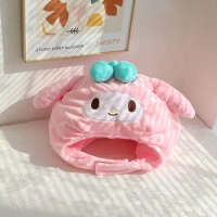 Sanrio Kuromi My Melody Plush Headgear Kawaii Cartoon Anime Bad Badtz Maru Cinnamoroll Stuffed Hat Xmas Gifts For Girl