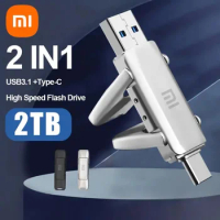 Xiaomi 2 In 1 USB Pen Drive 2TB 1TB 128GB USB 3.1 TYPE-C Flash Drives OTG Mobile Phone Memory Stick High Speed USB Stick Gift