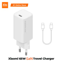 Original Xiaomi GaN 65W Fast Charger USB Type-C Smart Output PD Travel Charger 48% Smaller 5V/9V/12V/15V=3A 10V=5A EU plug