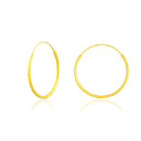 【金緻品】黃金圈耳環 回顧 1.09錢(純金耳環 5G工藝 經典圈耳 圈圈 亮環 極簡風格 圈式耳環)