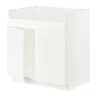 METOD Havsen雙槽水槽底櫃, 白色/veddinge 白色, 80x60x80 公分
