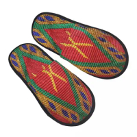 Ethiopian Hand Made Traditional Design House Slippers Women Cozy Memory Foam Slip On Hotel Slipper Shoes