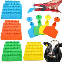 Tag Telinga Lembu, 100 Keping, Cow Cattle TPU Eartag Head Earrings Farm Animals Identification Card 