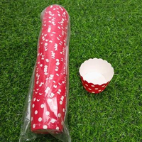 Cup Muffin Kertas Size S / Paper Cup Cake Muffin S / Kertas Muffin Oven Kukus (50 pcs) Merah Polkado