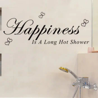 1pc Happiness Text Wall Sticker for Mirror Bedroom Bathroom Children Room Decoration Wall Decals Living Room Decor for House