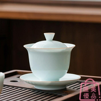 單個三才杯蓋碗茶杯甜白瓷家用陶瓷泡茶蓋碗 【年終特惠】