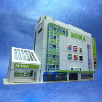 1:150 N-Scale Japanese Building Diorama 3D Paper Model Scene DIY Handmade Ornaments shopping mall