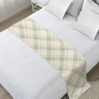 Plaid Geometric Minimalist Bed Runner Home Hotel Decoration Bed Flag Wedding Bedroom Bed Tail Towel