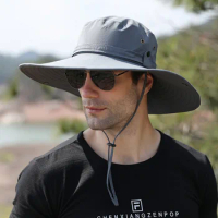 Men‘s Panama Hat Tooling Style Bucket Hat Men's Outdoor Fisherman Hat Hiking Camping Sunshade Anti-UV Boogie Hat