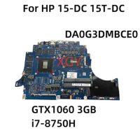 Original For HP 15-DC 15T-DC Laptop Motherboard L24332-601 L24332-001 GTX1060 3GB i7-8750H CPU DA0G3DMBCE0 100% Testing Perfect