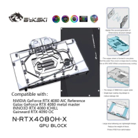 Bykski N-RTX4080H-X GPU Water Cooling Block For NVIDIA RTX 4080 AIC / Galax RTX 4080 Full Cover With Backplate