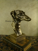 【EDEN】Vintage復古意大利懷舊仿銅雕塑仿古獵狗頭像雕像擺件1入