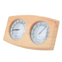 2 in 1 Sauna Room Wooden Thermometer Hygrometer Steam Temperature Humidity Meter Wood Thermometer Hygrometer Household