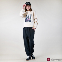KeyWear奇威名品    德絨舒適溫暖休閒長褲-黑色