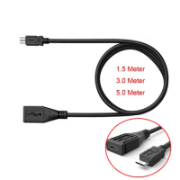 1.5m 5m Micro USB Cable For Xiaomi Camera Driving Recorder Projector Extension cord Charge Cable Monitor Mobile Phone Power Bank