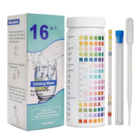 16-In-1 Water Test Strips Drinking Water Test Kit Fluoride Test Kit 100 Strips Home Water Quality Test Kit