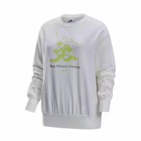 【NIKE 耐吉】長袖上衣 女款 運動 超寬鬆 AS W NSW PHNX FLC OS CREW GCEL 白 HQ4737-133