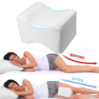 Memory Foam Knee Pillow for Orthopedic Sciatica Back Leg Hip Align Spine Pregnancy Body Pillows Back Support for Side Sleepers