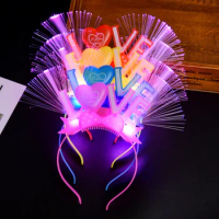 2023 Headwear Lamp Cap Hoop Flashing Led New Year's Christmas Concert Props Children's Toys Luminous Gift Headband Manufacturer