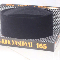 SONGKOK SUSUN 165 Muslim Peci Kopiah Hitam Motif Dewasa Pria Katun Songket Lembut Nyaman Tenun Lokal