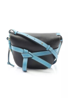 LOEWE Pre-Loved LOEWE GATE BAG gate bag Small Shoulder bag leather Light blue black