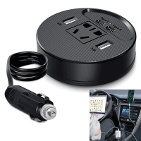 Bộ chuyển đổi công suất ô tô 150W, bộ biến tần DC 12V/24V sang 220V, hai cổng USB (adapter)