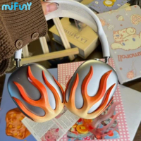 MiFuny Original Airpods Max Cover Orange Flame Gradient 3D Printing Resin Earphone Case Protector Case for Airpods Max Y2K Gifts