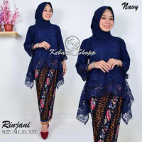 Ijaka221 Set Kebaya Rinjani Jumbo M L Xl Xxl 3Xl 4Xl 5Xl /Kebaya Brukat Jumbo/Atasan Tunik Jumbo/ Ga