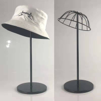黑色白色支撐假發頭模帽子展示架子時尚帽撐帽托金屬鐵藝帽架道具
