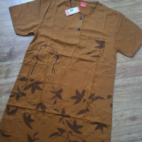 Daster amro label putih daster kaos wanita kancing depan