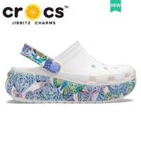 รองเท้า croc เด็ก cross Crush butterfly clog  สำหรับเด็กผู้หญิง น้ำหนักเบา กันลื่น ระบายอากาศ#284051