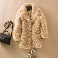 100%lamb fur coat woman winter coats and jackets real fur coats for women winter coat women