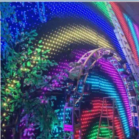 P18 3x6M Matrix video curtain RGB video curtain DJ stage show backdrop reprogram Dynamic figure