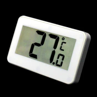 Digital Electronic Fridge Freezer Room LCD Thermometer with Hook Hanging White