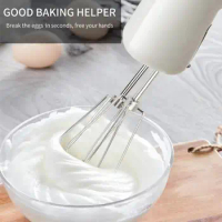 2Pcs Electric Whisk Stainless Steel Foamer Handheld Mixer Portable Kitchen Egg Cream Food Hand Mixing Tool Accessories