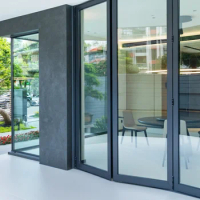 Sixinalu Thermal Break Aluminum Folding Door Panoramic Folding Interior Doors for Home Patio Door for Villa Luxury Bifold Door