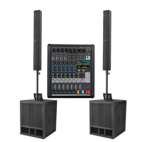 Professional Audio Sound System line array column speaker with 15 inch powered subwoofer package for live stage performance