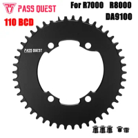 PASS QUEST Chainring 110 BCD Round for Shimano 105 R7000 R8000 R9100 36 40T 44T 46T 48T 50T 52T 54 56 58T Bike Chainwheel 110bcd